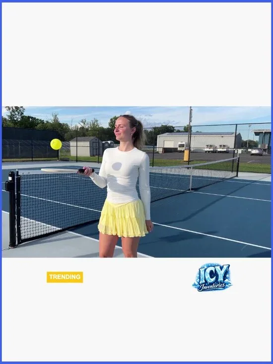 Flowy Tulle Tennis Skort with Pockets and Compression Shorts - Picture 7 of 7